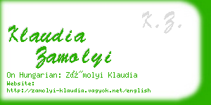 klaudia zamolyi business card